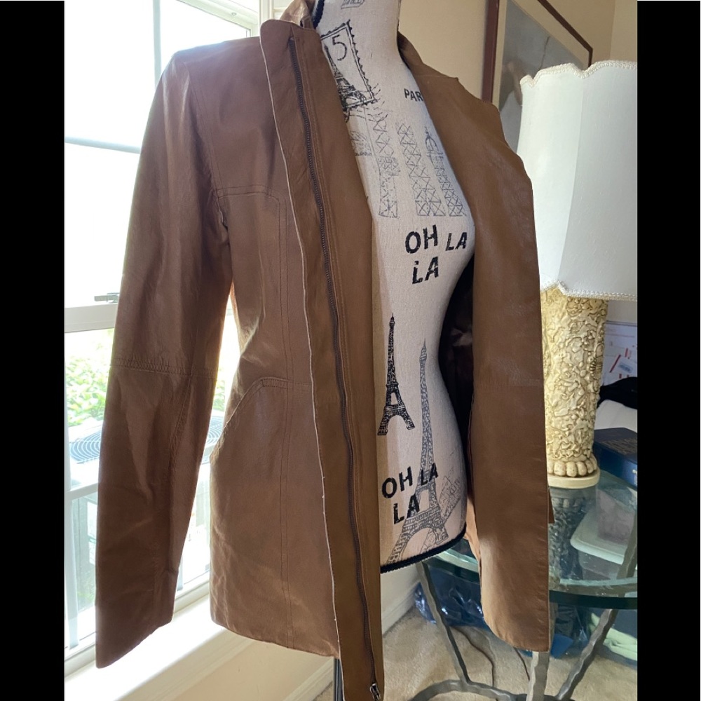 Max Studio Lightweight Leather Jacket - image 3